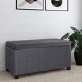 thumbnail image 2 of SIMPLIHOME Dover 36 inch Wide Rectangle Lift Top Storage Ottoman Bench in Slate Grey Linen Look Fabric, Footrest Stool, Coffee Table for the Living Room, Bedroom, and Kids Room, Contemporary, 2 of 5