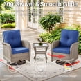 thumbnail image 4 of Bellefurn 5 Pieces Outdoor Patio Furniture Sets with Swivel Rocker Chairs Rattan Glider Loveseat and Coffee Table,Wicker Outdoor Conversation Sets for Porch Deck Backyard Poolside, 4 of 12