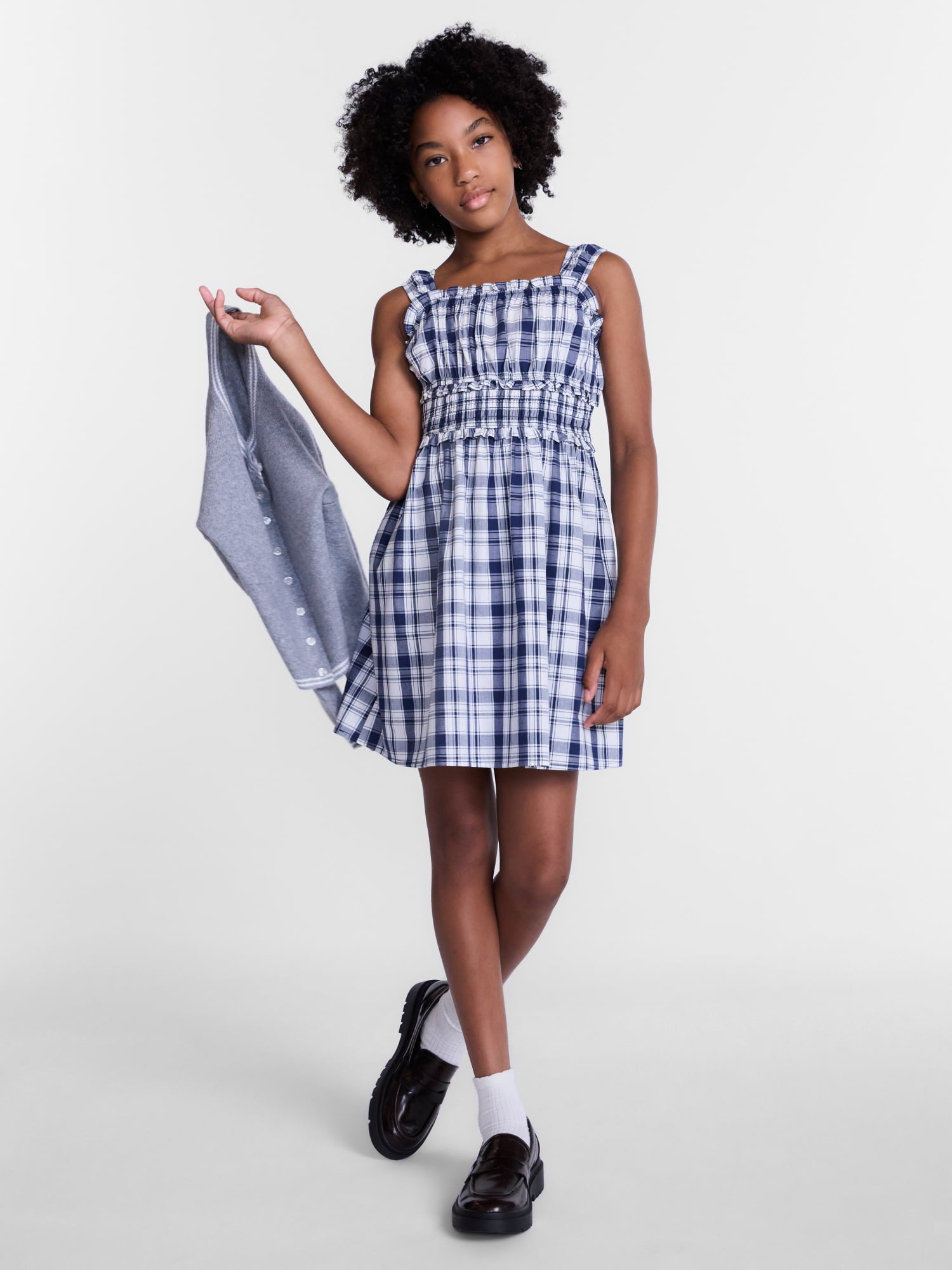 Weekend Academy Girls Printed Cotton Tank Dress with Smocked Waist, Sizes 4-18