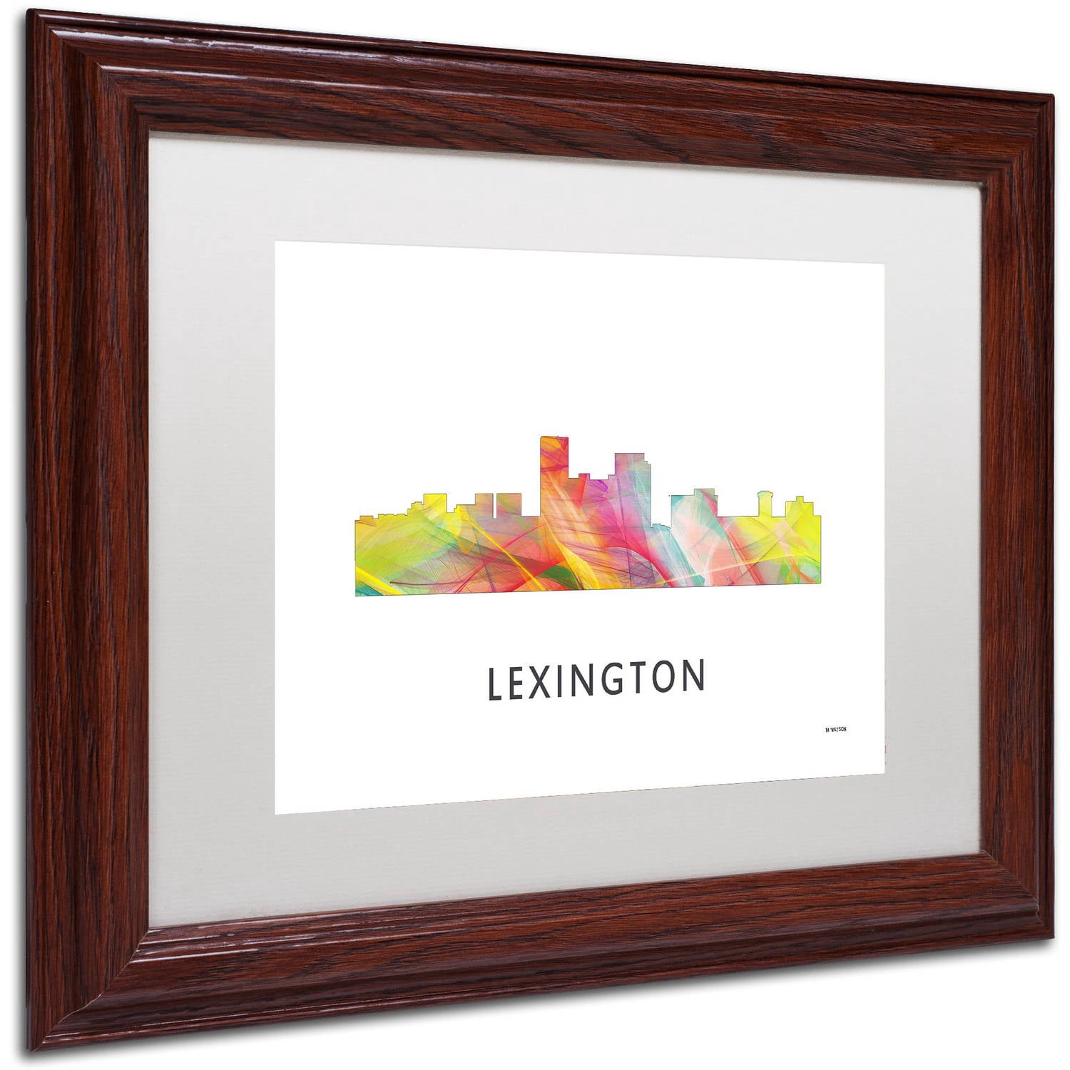 Trademark Fine Art 'Lexington Kentucky Skyline WB-1' Canvas Art by Marlene Watson, White Matte, Wood Frame