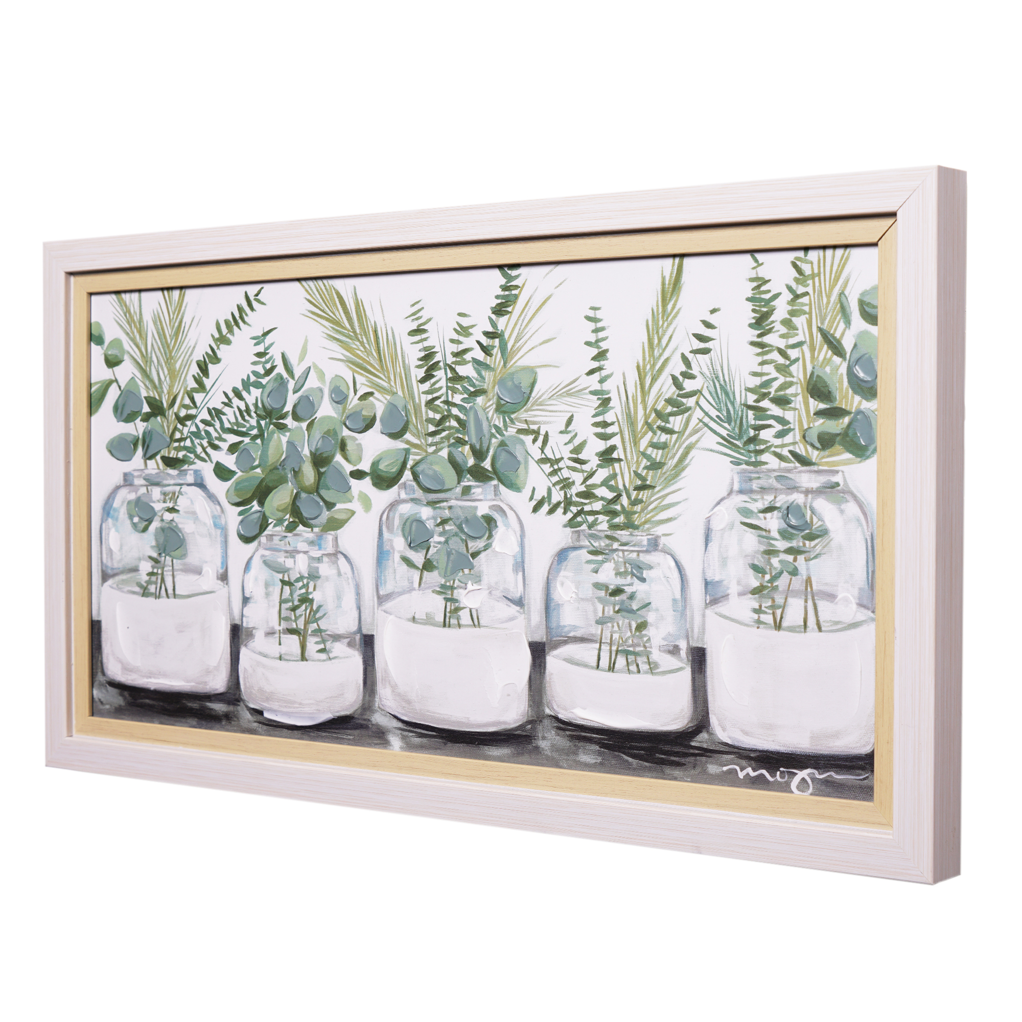 Crystal Art Gallery Double Framed Botanical Wall Art, 12x22 photo 1