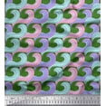 thumbnail image 1 of Soimoi Green polyester Crepe Fabric Artistic Waves Abstract Print Fabric by the Yard 52 Inch Wide, 1 of 5