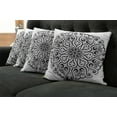 thumbnail image 5 of Ambesonne Mandala Throw Pillow Cover 4 Pack, Eastern Cosmos, 16", Black White, 5 of 5