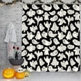 thumbnail image 4 of Halloween Ghost Shower Curtain Black White Spooky Gothic Cartoon Funny Scary Festival Fabric Curtain with Hooks for Bathroom Decor,70x70 Inch, 4 of 6