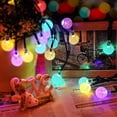 thumbnail image 3 of Solar Globe String Lights, 12ft 20 LED Outdoor Bulb String Lights, Waterproof 8 Modes Solar Patio Lights for Garden, Gazebo, Yard, Party Decorations (Multicolor), 3 of 5
