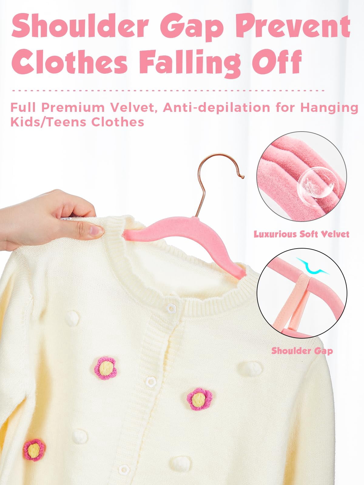 14 inch-50P Pink Clothes Hanger