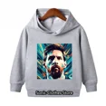 thumbnail image 2 of Conjunto de sudadera con capucha y pantalones de terciopelo para niños y niñas con estampado de Messi 2024, 2 of 5