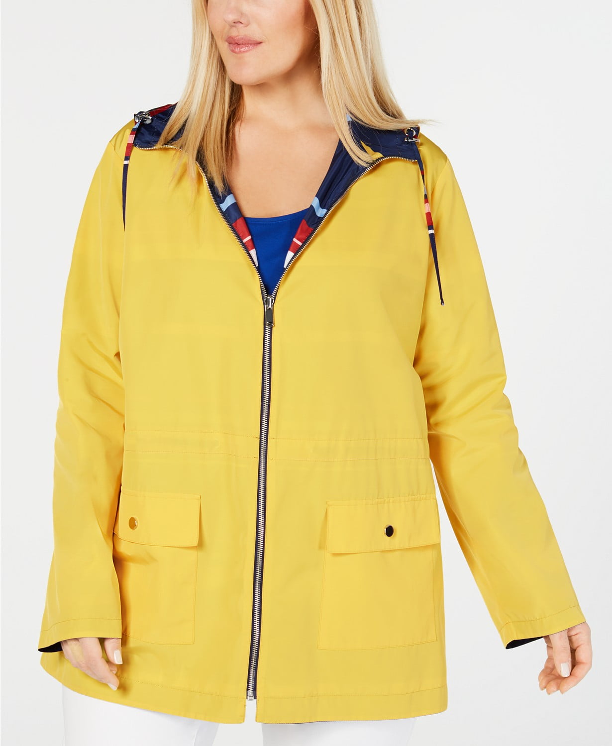 Reversible Hooded Anorak Jacket Yellow 