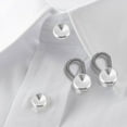 thumbnail image 6 of 6 Pack Collar Extenders Elastic Button Extender Neck Extenders for Shirt Pants Dress Trouser Favors for Men and Women, Silver, 6 of 14