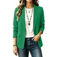thumbnail image 2 of Women's Work Office Blazer Suits for Women Women's Casual Winter Solid-Color Fitted Lapel Blazer Cardigan Top Green M, 2 of 6