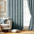 thumbnail image 2 of Vargottam Abstract Texture Design Blackout Curtains - Set of 2 Panels, 42 x 72 Inches Each - Light Blocking & Thermal Insulated Drapes with Grommet Top for Bedroom & Living Room - Blue, 2 of 9