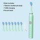 thumbnail image 3 of Cepillo de dientes eléctrico sónico recargable por USB, resistente al agua IPX7, blanqueador automático con cabezal de cepillo de dientes reemplazable, 3 of 5