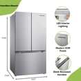 thumbnail image 4 of Hamilton Beach 20.3 cu. ft. Frost-Free French Door Refrigerator, Platinum HZ7602, 4 of 18