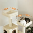 thumbnail image 5 of Pefilos 70" Large Cat Tree for Indoor Cats, Multi-Level Cat Tower Cat Scratching Post with 2 Perches, 2 Condos, Hammock and 2 Pompoms, Beige, 5 of 7
