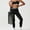 Black, variant on PISONIC Women's Workout Sets 2 Piece - Seamless Cross Yoga Leggings and Sports Bra Gym Outfits Activewear Matching Set