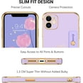 thumbnail image 2 of for iPhone 11 Case, Phone Case for iPhone 11 with Wristband Holder Heart Pattern Soft TPU Bumper Electroplated Shockproof Protective Women Phone Cover for iPhone 11 6.1'', Purple., 2 of 8