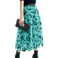 thumbnail image 3 of Gibobby faldas aesthetic Falda de malla larga elástica de cintura alta para mujer primavera verano plisada para mujer(Azul, L), 3 of 5