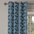 thumbnail image 3 of Ambesonne Geometric Grommet Curtain, Japanese Lotus Circle, 50"x60", Dark Blue Cream, 3 of 5