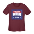 thumbnail image 6 of Yiaed Trump is our president 2024 Print Womens Tshirts Sleeve Tops Basic Teeshirt Summer Fashion Outfits-X-Large, 6 of 6