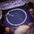 thumbnail image 3 of Rainbow Moonstone 3mm Rondelle Shape Faceted Cut Beads 7 inch Adjustable Silver Plated Clasp Bracelet for men, women, unisex. Link Chain Stacking Bracelet.|LINK_05705, 3 of 5