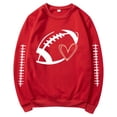 thumbnail image 6 of Rugby Shirt Women Football Sweatshirts Long Sleeve Crew Neck Workout Tops Rugby Shirt Soccer Tops Sports Athletic Gym Shirts Football Print Sports Oversized Sports Mom Must Have Fall Must Haves Red, 6 of 7