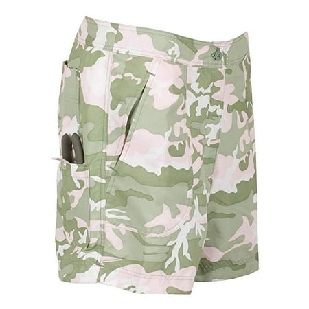 GUY HARVEY Ladies Fishing Short, Color: Pink Camo (Best Color Shorts For Guys)