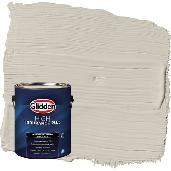 Glidden HEP Dust Bunny / Beige Flat Exterior Paint with Primer, 1 Gallon