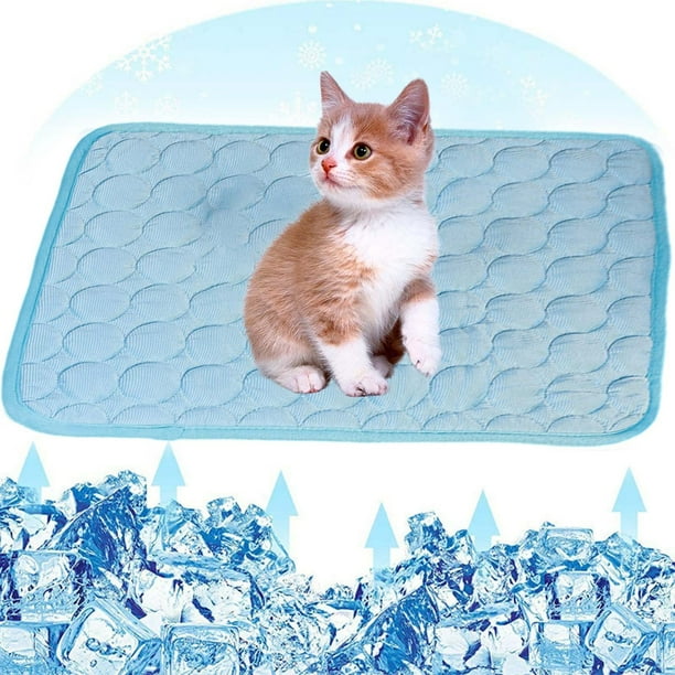 Colchoneta refrescante para mascotas, niños, adultos | Alfombrilla de fibra fría transpirable de alta tecnología | Manta de verano portátil ligera | Material seguro y fácil de limpiar | 20,5 x 24,4