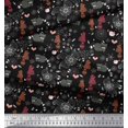 thumbnail image 2 of Soimoi Rayon Fabric Bird,Floral & Racoon Cartoon Fabric Prints by Yard 56 Inch Wide, 2 of 3