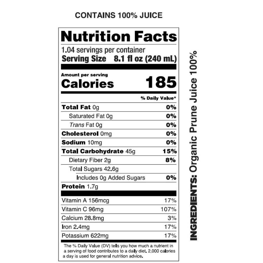 Pomona Organic Juices Prune Juice, 8.4 Oz Bottle (Pack of 12)