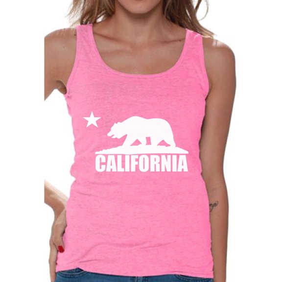 Awkward Styles California Bear Tank Top for Women California Tank Tops Cali Gifts Women's California Sleeveless Shirt Cali Bear Tank Gifts from California