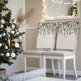 thumbnail image 3 of Winter Floral Chair Covers Set of 6 Christmas Eucalyptus Leaves Red Berry Rustic Chair Back Covers Stretch Removable Washable Slipcovers Protector for Dining Room Kitchen Party Decor, 3 of 5