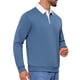 thumbnail image 5 of INSPIRAR CHIC Sudadera de Polo de Manga Larga con Cuello Contrastante para Hombre M Azul, 5 of 6