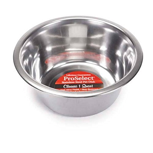 Proselect & Autres - les Marques Peuvent Varier Vaisselle pour Chien en Acier Inoxydable en Vrac - Finition Miroir Résistante aux Taches et aux Rayures (1 Litre – 32oz/4 Tasses/946ml 25 Vaisselle)