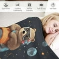 thumbnail image 3 of COMIO Sloth Blanket Gift for Kids Cute Slothes Astronaut Stars Moon Rockets Planets Flannel Throw Blankets Lightweight Super Soft Cozy Couch Bed Living Room Travel Birthday Decor, 3 of 6