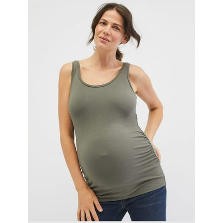 

Motherhood Maternity Side Ruched Scoop Neck Maternity Tank Top