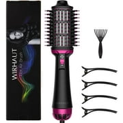 Hair Dryer Brush, 4-in-1, Hot Air Brush, One Step Volume, Hair Dryer Brush, Quick Dry & Straightening Comb, Ceramic Coating with Cleaning Claw, Black