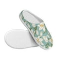thumbnail image 3 of Xecao Lilies Flowers Print Cotton Slippers Fuzzy Warm Cozy Slippers Non Slip House Slippers For Indoor Outdoor Cotton Slippers House Slippers-11, 3 of 7