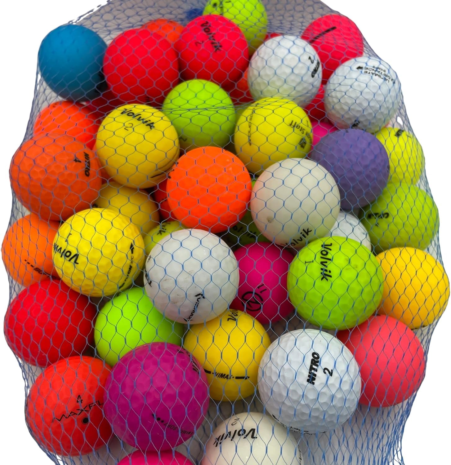 Golf Ball Planet - 50 Pack Recycled Golf Balls Matte Color Mix (3A / Good)
