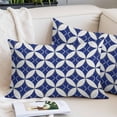 thumbnail image 2 of Retro Rhombus Throw Pillow Covers, Morocco Abstract Geometric Art Navy Blue Soft Breathable Pillow Cases with Invisible Zipper for Sleeping, Standard Pillowcases for Couch Bed Sofa Chair 20x26 Inches, 2 of 9