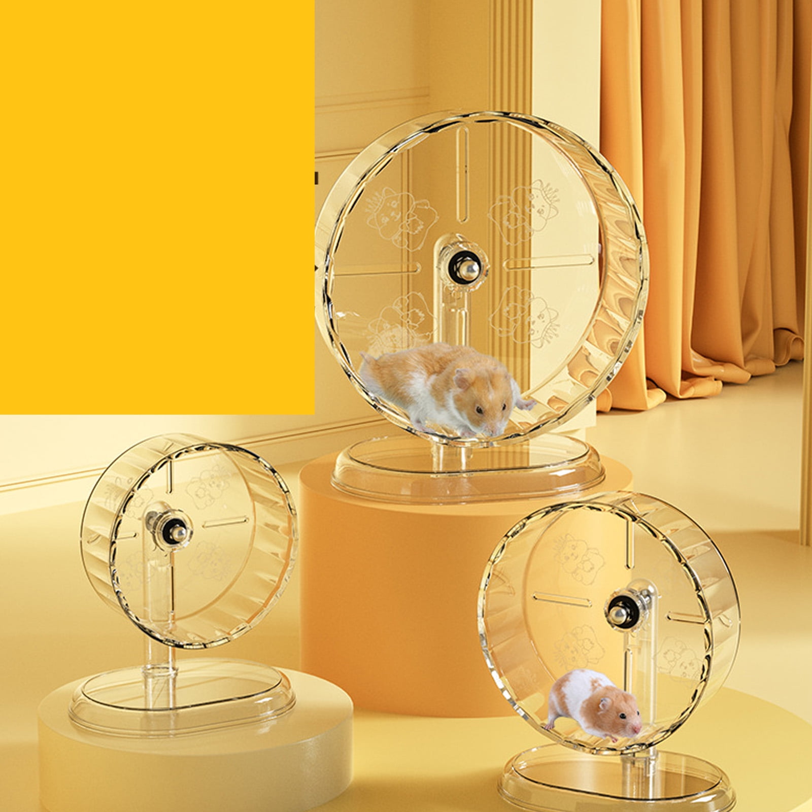 Quiet Small Exercise Wheel Adjustable Transparent Hamster Spinner for Dwarf Hamsters & Pet Gifts