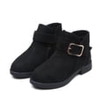 thumbnail image 5 of Girls Winter Ankle Boots, Solid Color Warm Lined Soft Sole Fashion Versatile Outdoor Daily Casual Footwear Black 13.5, 5 of 7