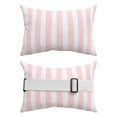 thumbnail image 2 of Pack of 4 Outdoor Lumbar Pillow Covers 11x16 Inch, Pink Striped Waterproof Throw Pillow Covers Set, Modern Farmhouse Pink White Stripes Indoor&Outdoor Decorative Cushion Cases for Patio Porch Car, 2 of 7
