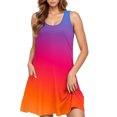 thumbnail image 3 of Ombre Tank Dress for Women Sleeveless Casual Loose Fit Gradient Print Mini Sundress Summer Beach Vacation, 3 of 4