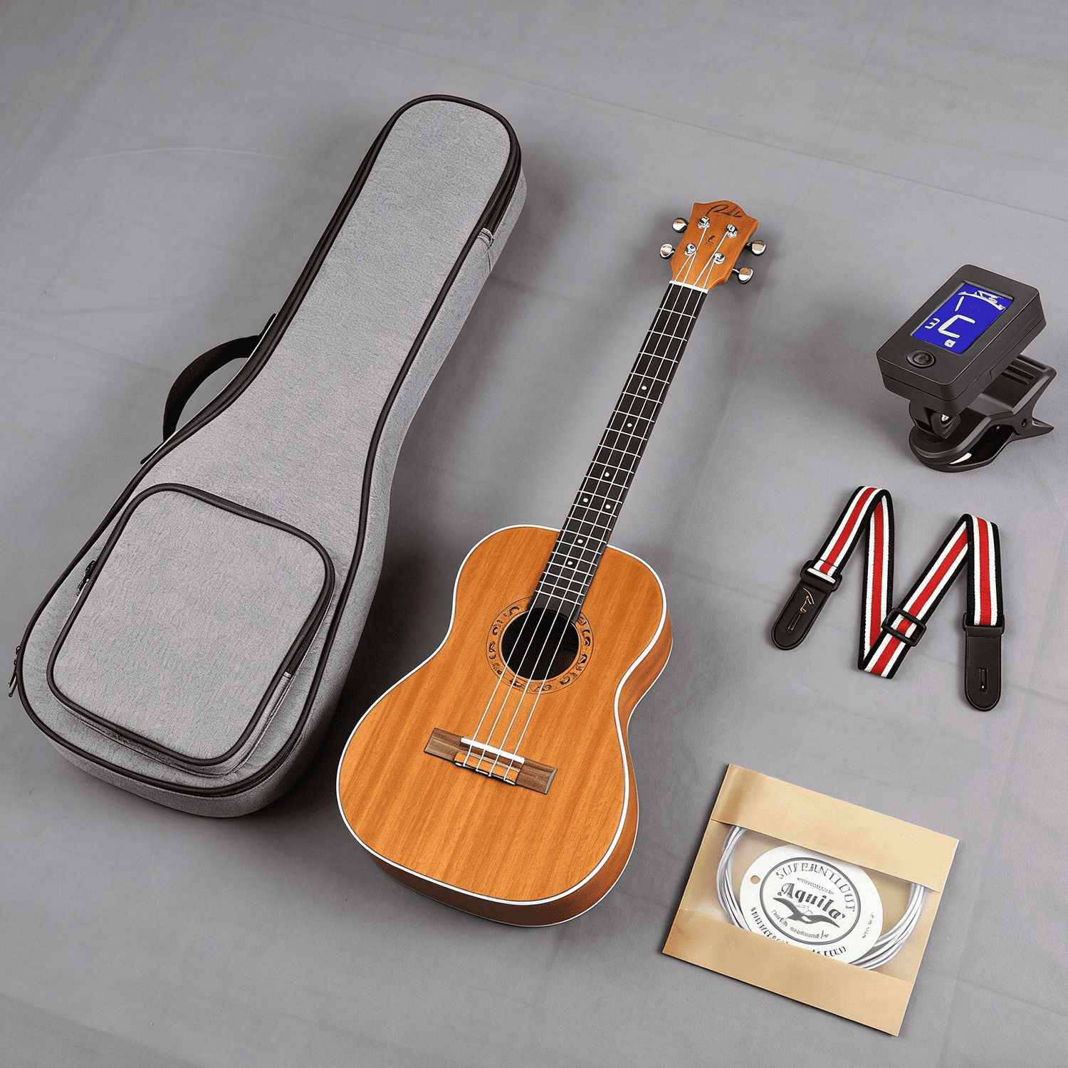 Ranch Professional 30 Inch Baritone Ukulele Kit for Guitar Players | Sapele Uke (DGBE Tuning) w/ Tuner & Gig Bag