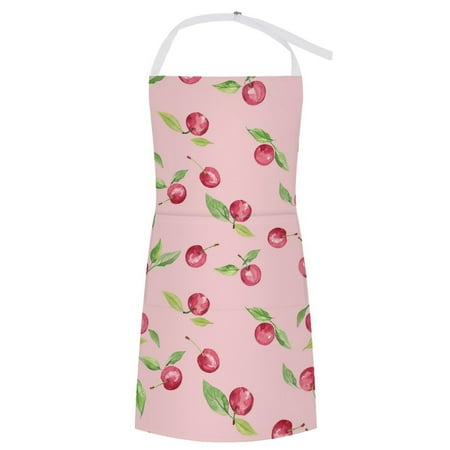 

ZZZHY Watercolor Cherry Delight-1174 Apron with Pockets Adjustable Aprons for Men/Women Waterproof Chef Aprons for Kitchen Gardening Cooking BBQ Baking Halloween Thanksgiving Christmas