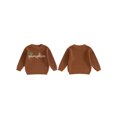 thumbnail image 2 of FOCUSNORM Toddler Halloween Sweaters Pumpkin Letter Embroidered Long Sleeve Round Neck Ribbed Knitted Pullover, 2 of 9