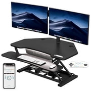 Versadesk PowerPro Elite Smart Corner Desk Converter - Electric Height, Split-Level, Steel & ABS, USB/USB-C | 36"x31"