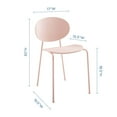 thumbnail image 3 of Side Dining Chair, Set of 2, Plastic, Metal Steel, Pink, Modern Contemporary Urban Design, Kitchen Room Cafe Bistro Restaurant Hospitality, 3 of 10
