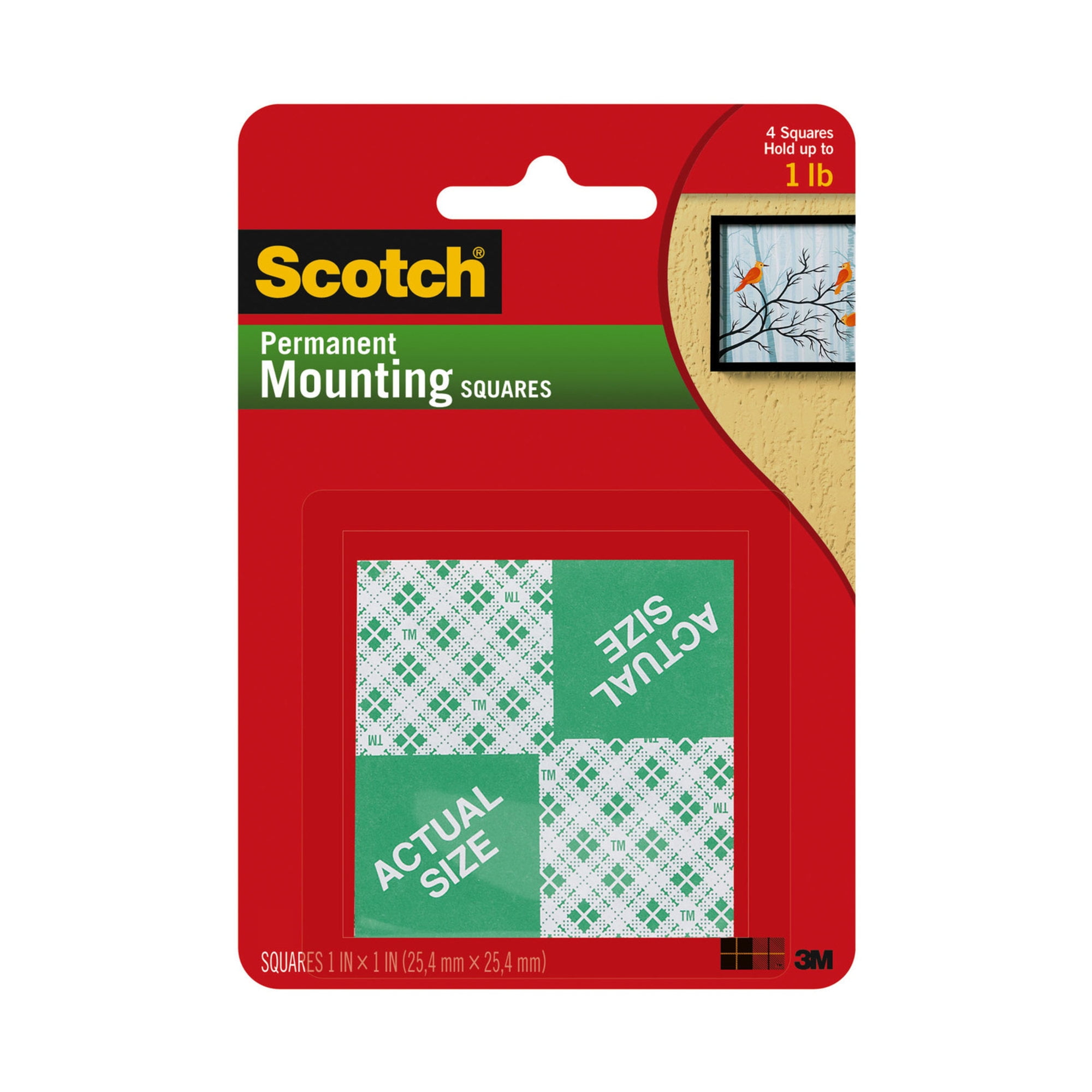 Scotch Indoor Mounting Tape 48 squares 1x1 inch Holds up to 6 pounds 